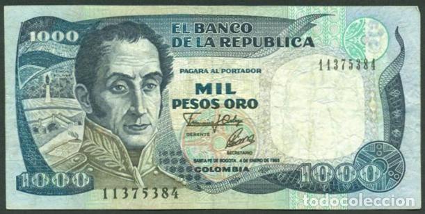 Billetes extranjeros: COLOMBIA. 1000 pesos 4.1. 1993. Pick 432A. Impresora IBSFB.