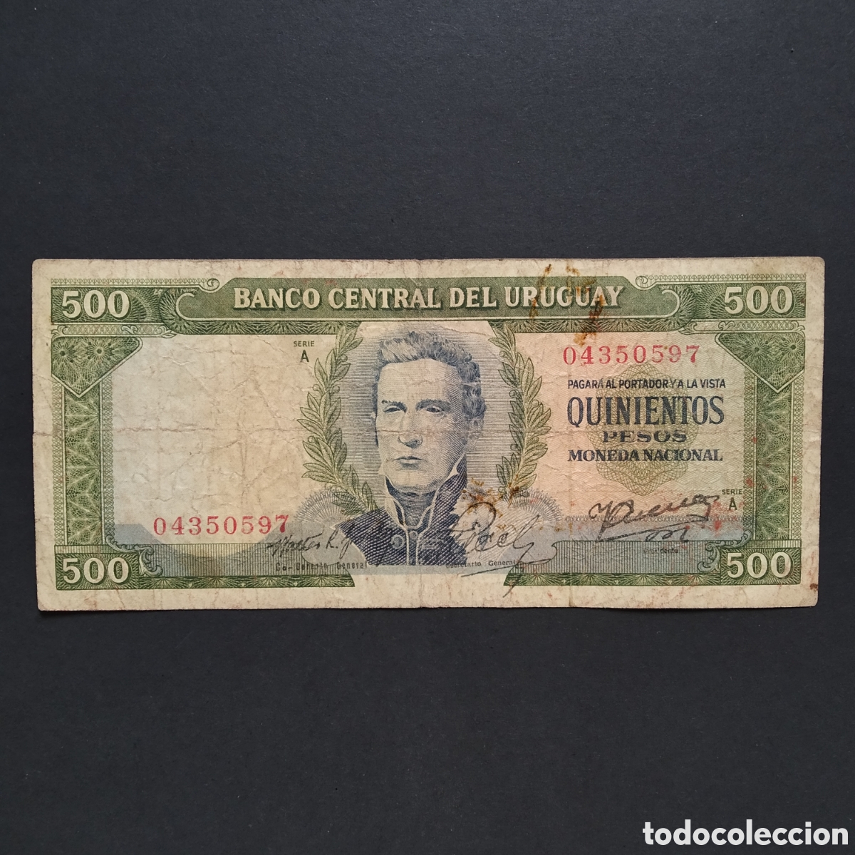 Billetes extranjeros: BILLETE - URUGUAY 500 PESOS 1967 (SERIE A) (VER FIRMAS)