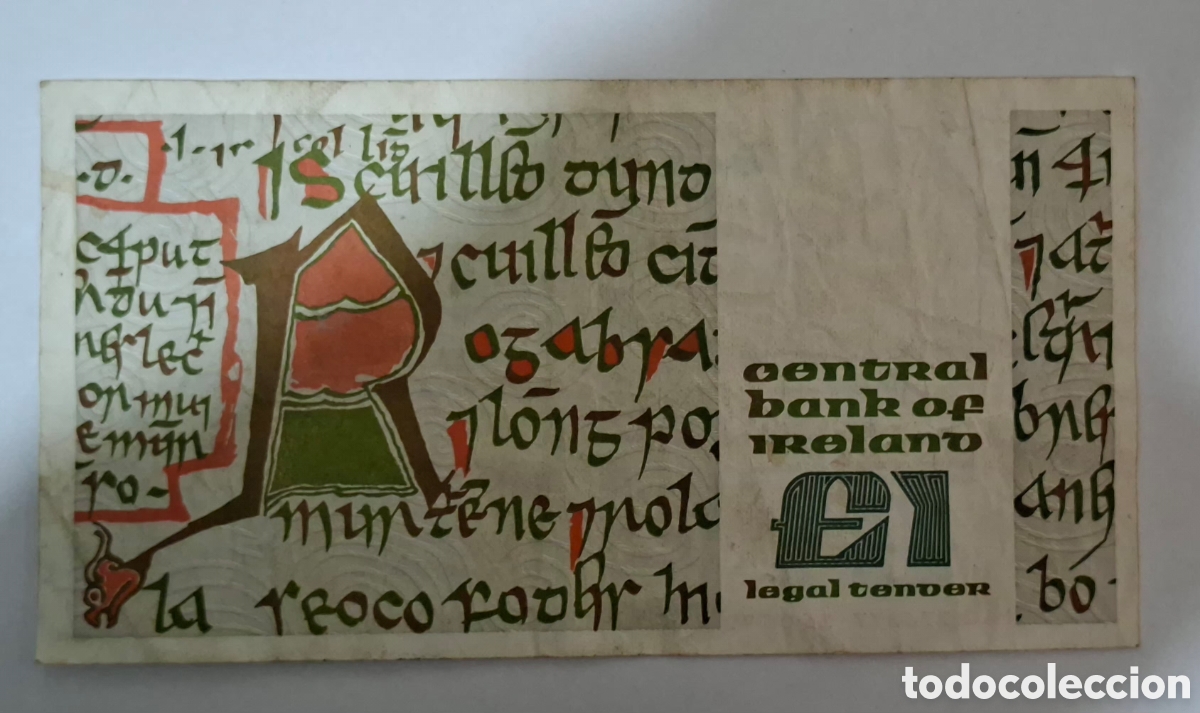 Billetes extranjeros: Billete Irlanda,1.979, 1 Libra,BC+. - Foto 2