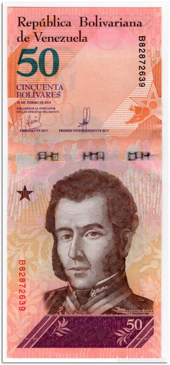 Billetes extranjeros: VENEZUELA,50 BOLIVARES,2018,P.105,UNC