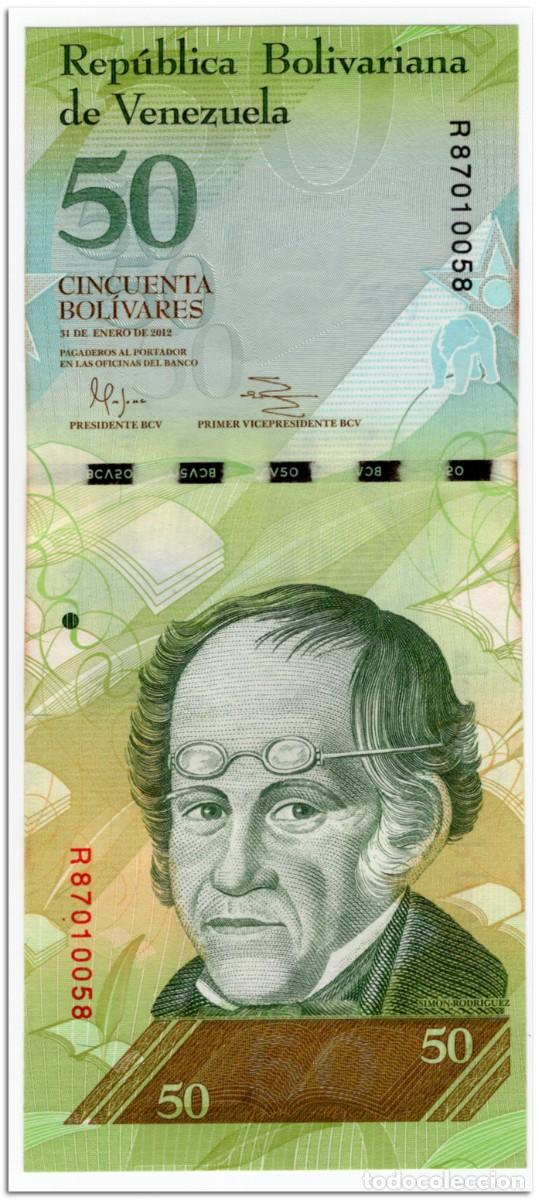 Billetes extranjeros: VENEZUELA,50 BOLIVARES,2012,P.92f,AU