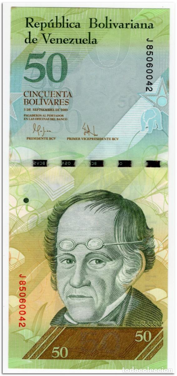 Billetes extranjeros: VENEZUELA,50 BOLIVARES,2009,P.92d,UNC
