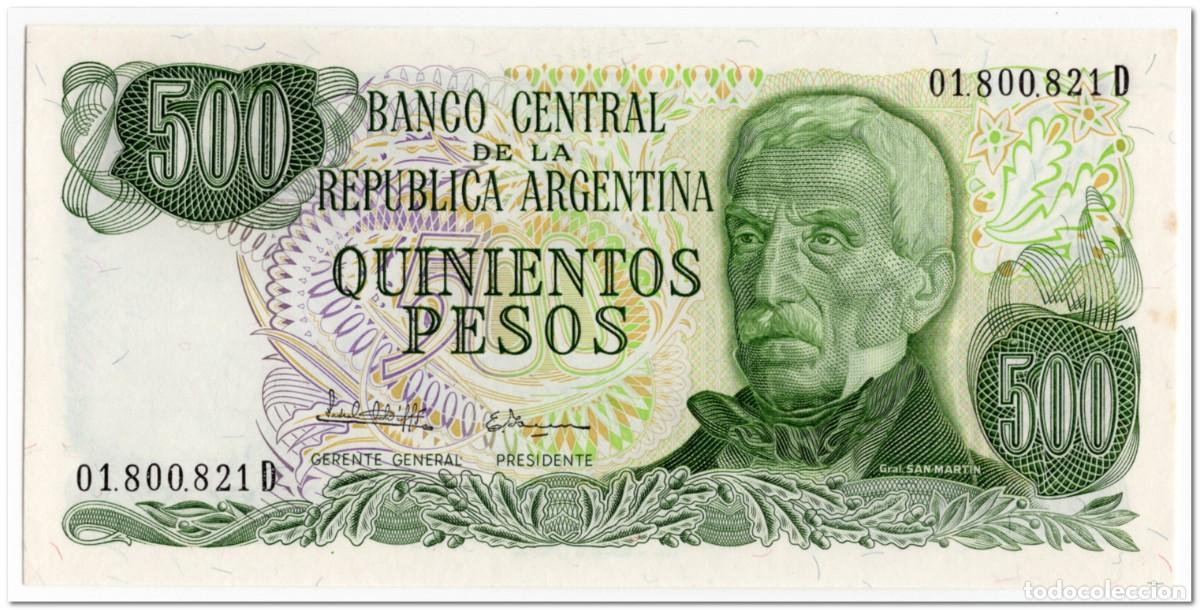 Billetes extranjeros: ARGENTINA,500 PESOS,1977-82,P.303c,AU-UNC