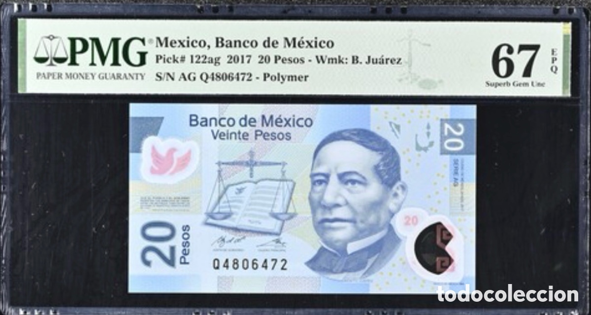 Billetes extranjeros: Billete Mexico 20 pesos 2017 PMG 67