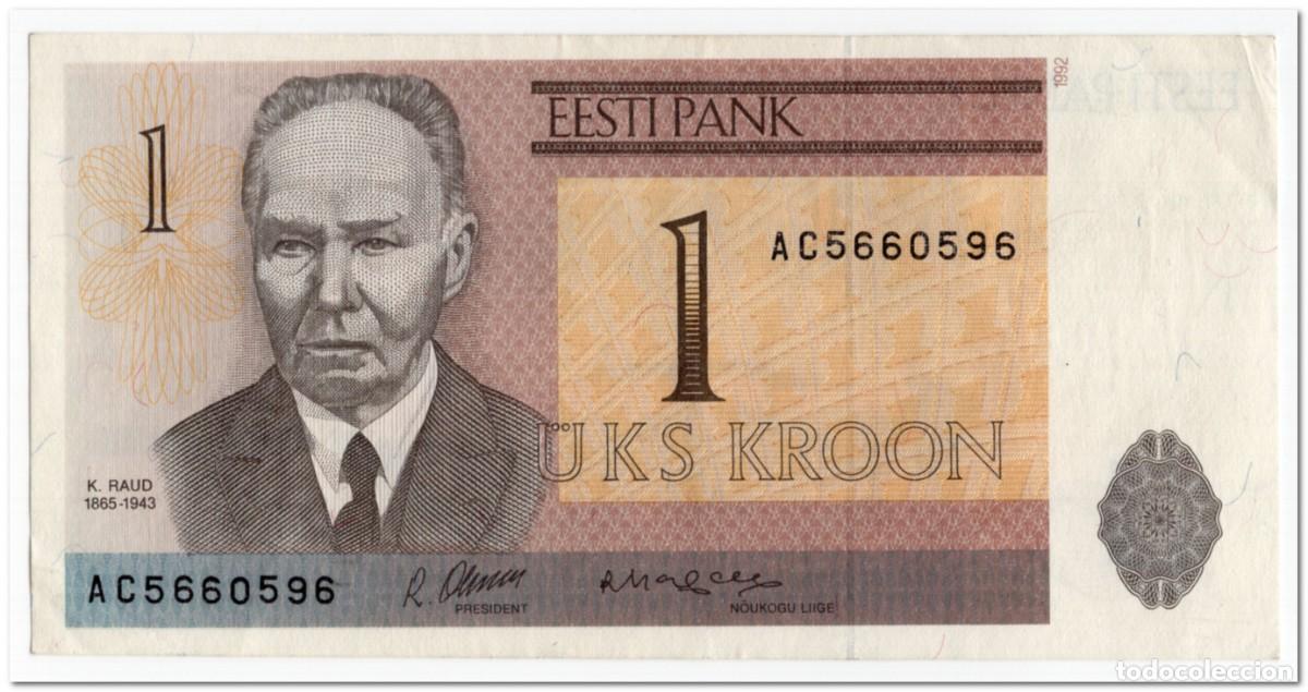 Billetes extranjeros: ESTONIA,1 KROON,1992,P.69,XF