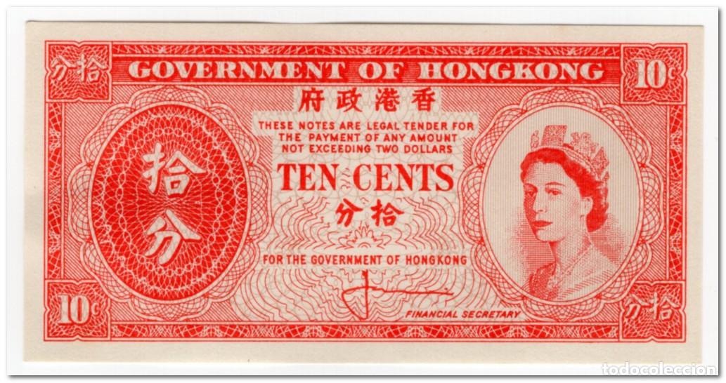 Billetes extranjeros: HONG KONG,10 CENTS,1961-65,P.327,AU