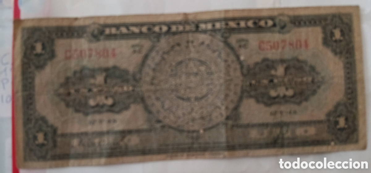 Billetes extranjeros: 1 Peso de M&eacute;xico 1948 mbc p-38d.AH