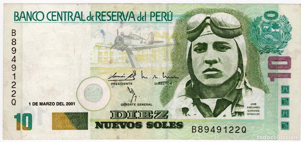 Billetes extranjeros: Billete Per&uacute; 10 Nuevos Soles 01/03/2001 XF+
