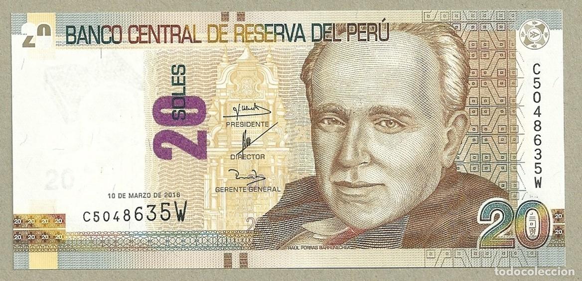 Billetes extranjeros: Billete Per&uacute; 20 Soles 10/03/2016 UNC