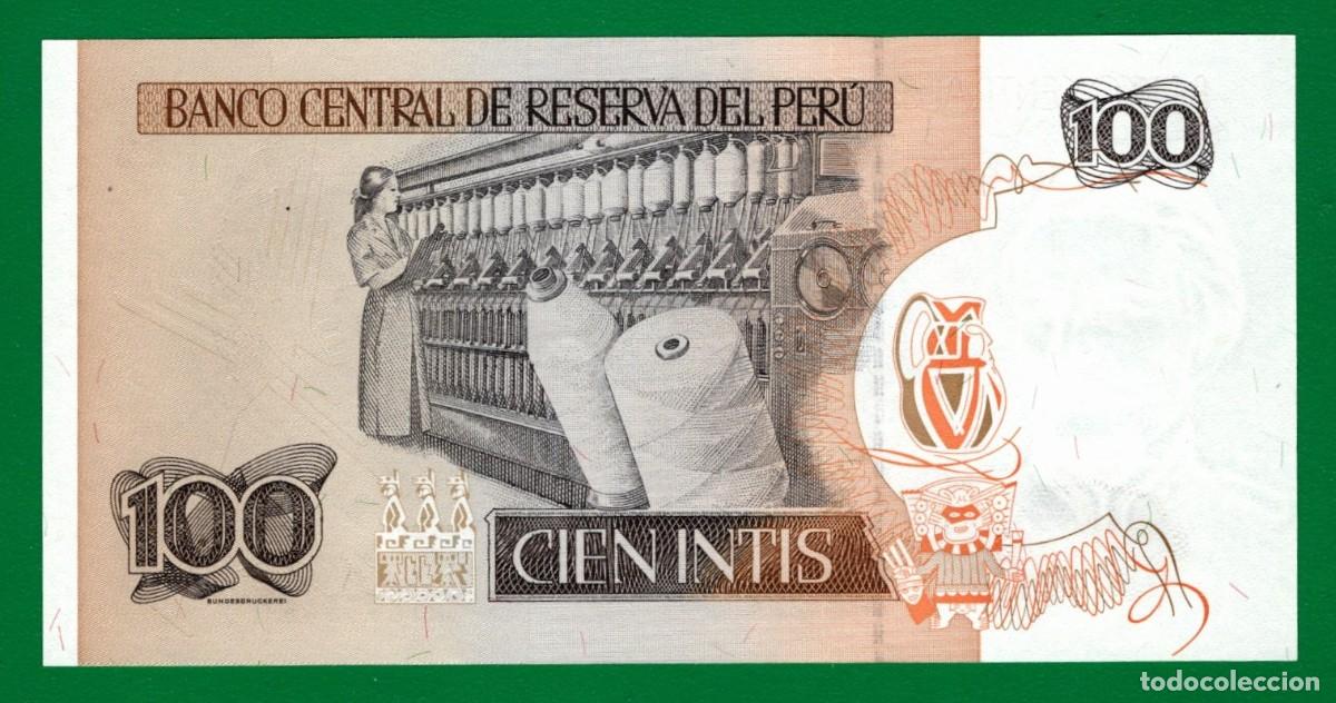 Billetes extranjeros: Billete Per&uacute; 100 Intis 26/06/1987 &ndash; UNC - Foto 2