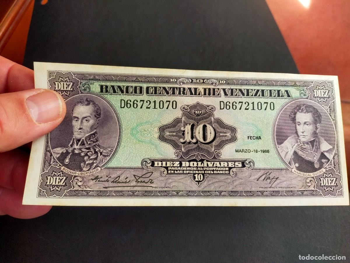 Billetes extranjeros: BILLETE DE 10 DIEZ BOLIVARES MARZO 18 1986 BANCO CENTRAL VENEZUELA EXCELENTE CONSERVACION