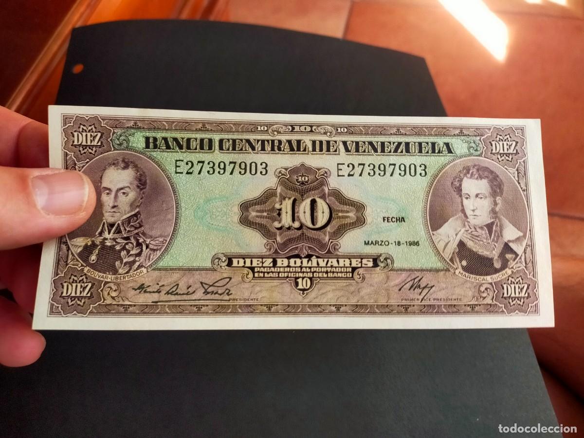 Billetes extranjeros: BILLETE DE 10 DIEZ BOLIVARES MARZO 18 1986 BANCO CENTRAL VENEZUELA EXCELENTE CONSERVACION