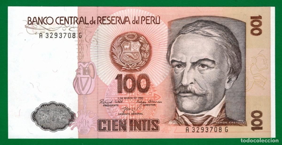 Billetes extranjeros: Billete Per&uacute; 100 Intis 01/03/1985 UNC