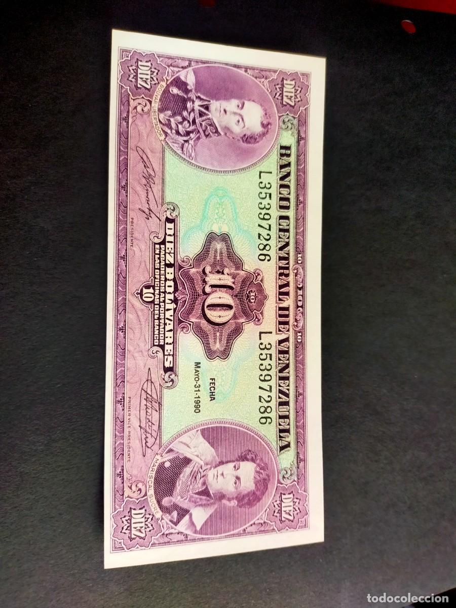 Billetes extranjeros: BILLETE DE 10 DIEZ BOLIVARES MAYO 31 1990 BANCO CENTRAL VENEZUELA EXCELENTE CONSERVACION