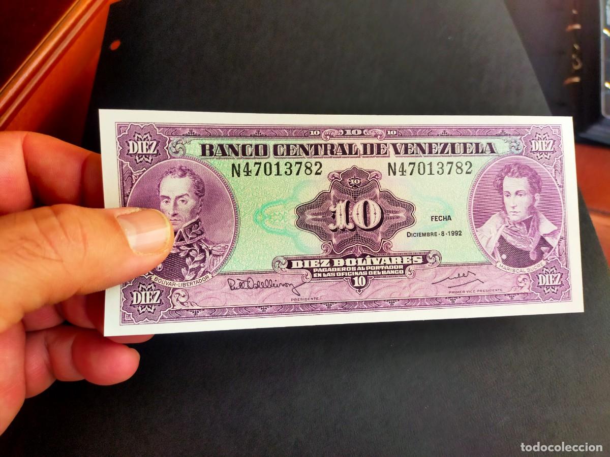 Billetes extranjeros: BILLETE DE 10 DIEZ BOLIVARES DICIEMBRE 8 1992 BANCO CENTRAL VENEZUELA EXCELENTE CONSERVACION