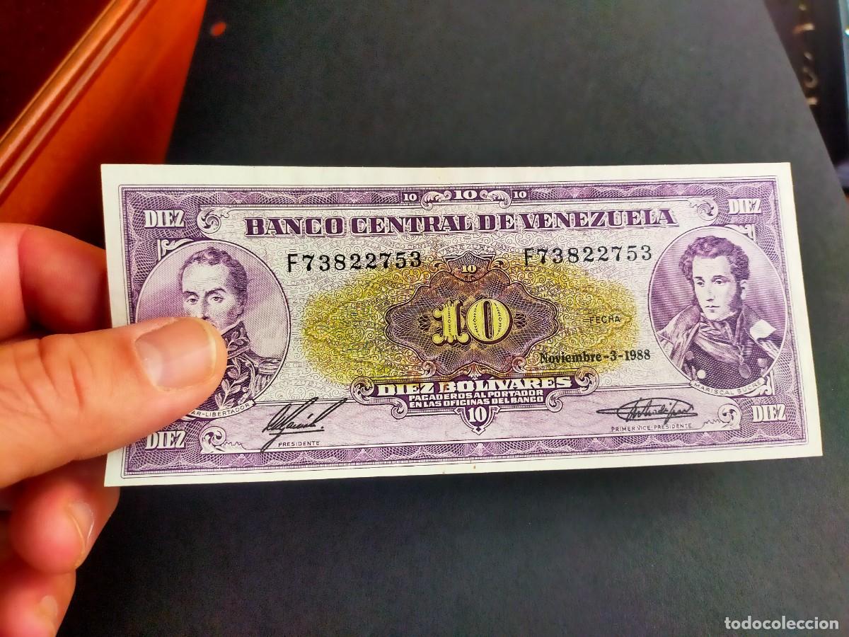 Billetes extranjeros: BILLETE DE 10 DIEZ BOLIVARES NOVIEMBRE 3 1988 BANCO CENTRAL VENEZUELA EXCELENTE CONSERVACION