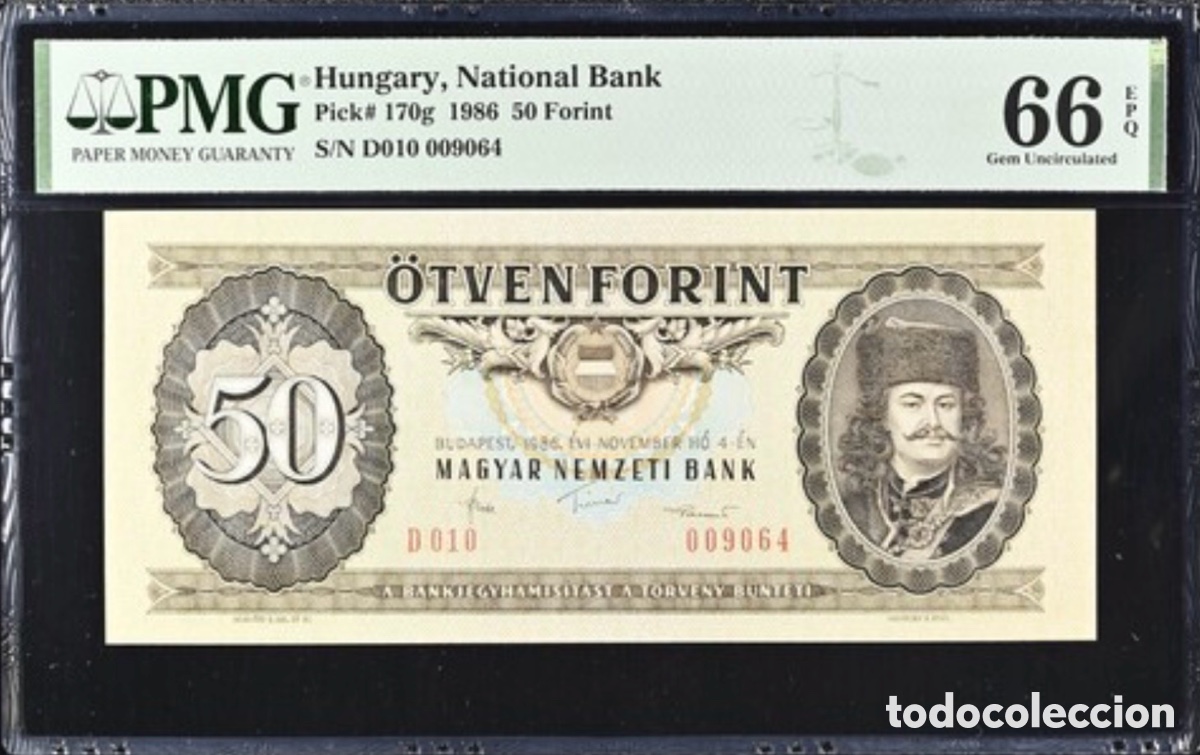Billetes extranjeros: Billete 50 Forint Hungria 1986 PMG 66