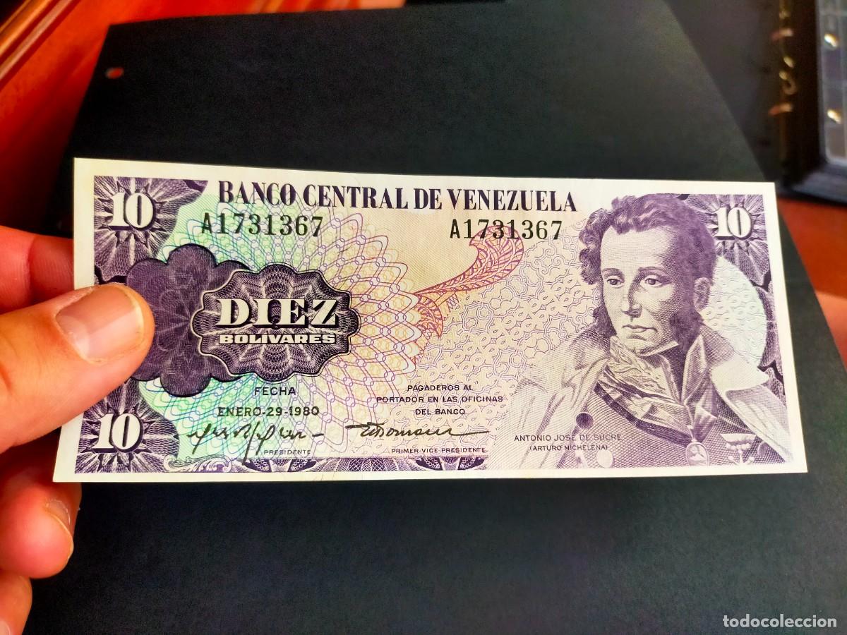 Billetes extranjeros: BILLETE DE 10 DIEZ BOLIVARES ENERO 29 1980 BANCO CENTRAL VENEZUELA EXCELENTE CONSERVACION