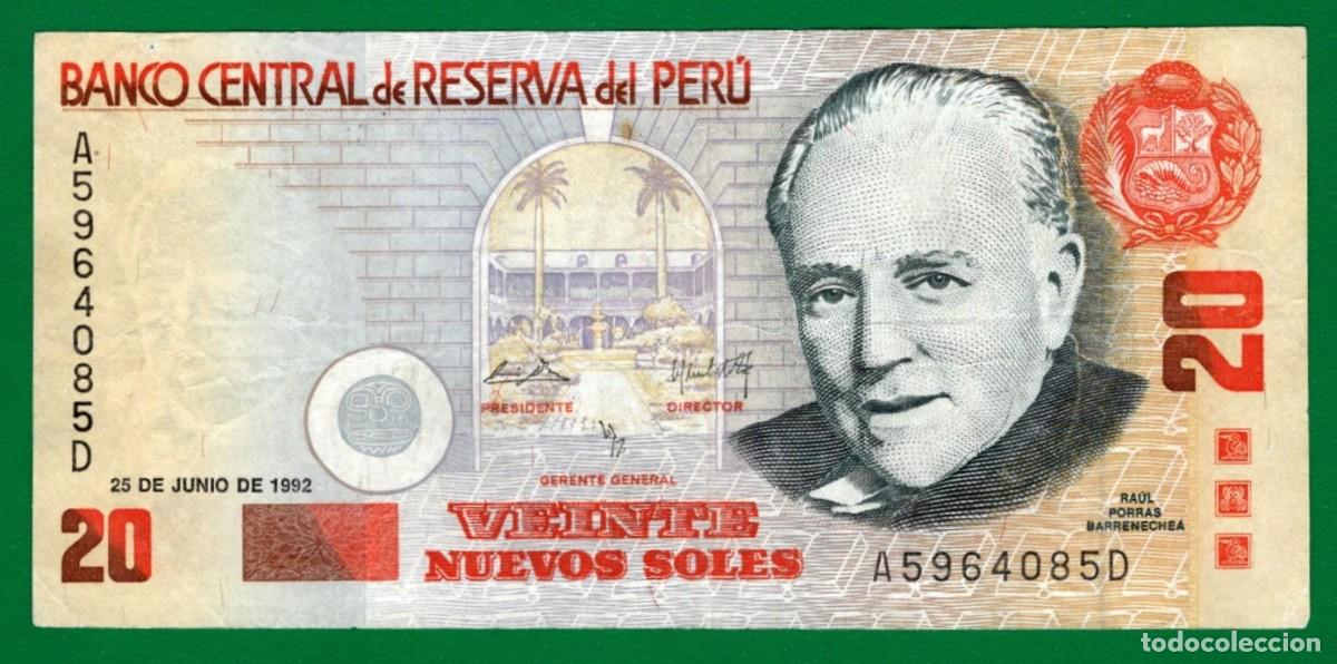 Billetes extranjeros: Billete Per&uacute; 20 Nuevos Soles 25/06/92 XF+-