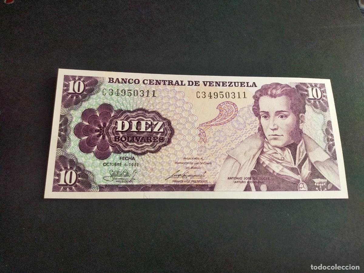 Billetes extranjeros: BILLETE DE 10 DIEZ BOLIVARES OCTUBRE 6 1981 BANCO CENTRAL VENEZUELA EXCELENTE CONSERVACION