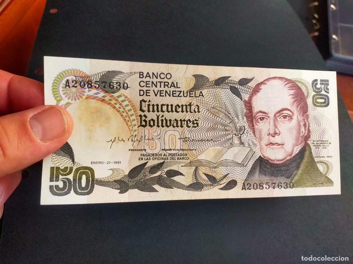 Billetes extranjeros: BILLETE DE 50 CINCUENTA BOLIVARES ENERO 27 1981 BANCO CENTRAL VENEZUELA EXCELENTE CONSERVACION