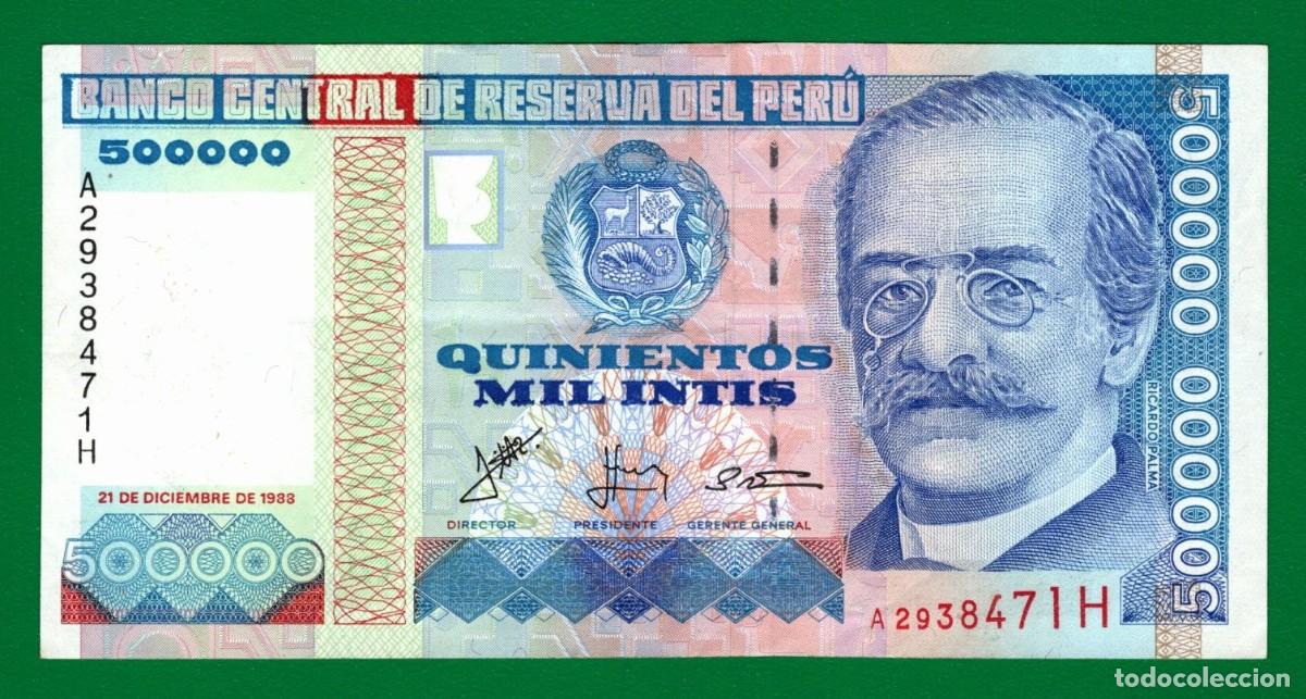 Billetes extranjeros: Billete Per&uacute; 500 000 Intis 21/12/1988 XF