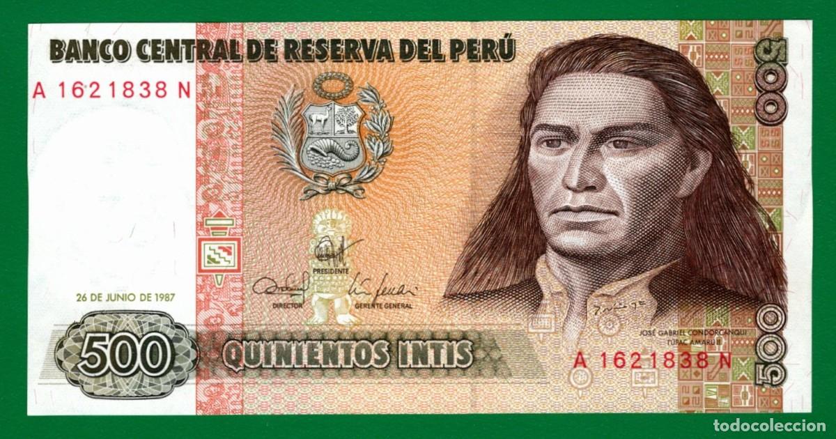 Billetes extranjeros: Billete Per&uacute; 500 Intis 26/06/1987 &ndash; UNC