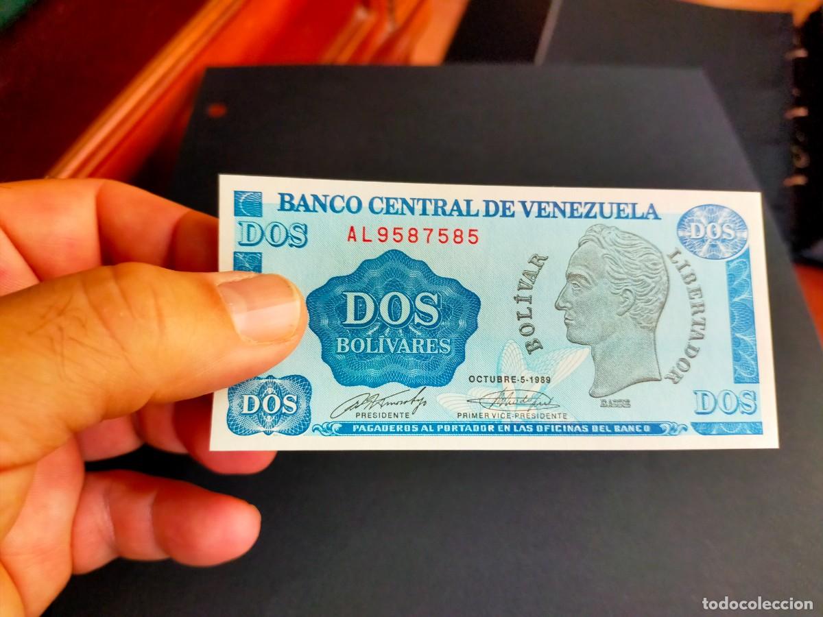 Billetes extranjeros: BILLETE DE 2 DOS BOLIVARES OCTUBRE 5 1989 BANCO CENTRAL VENEZUELA EXCELENTE CONSERVACION