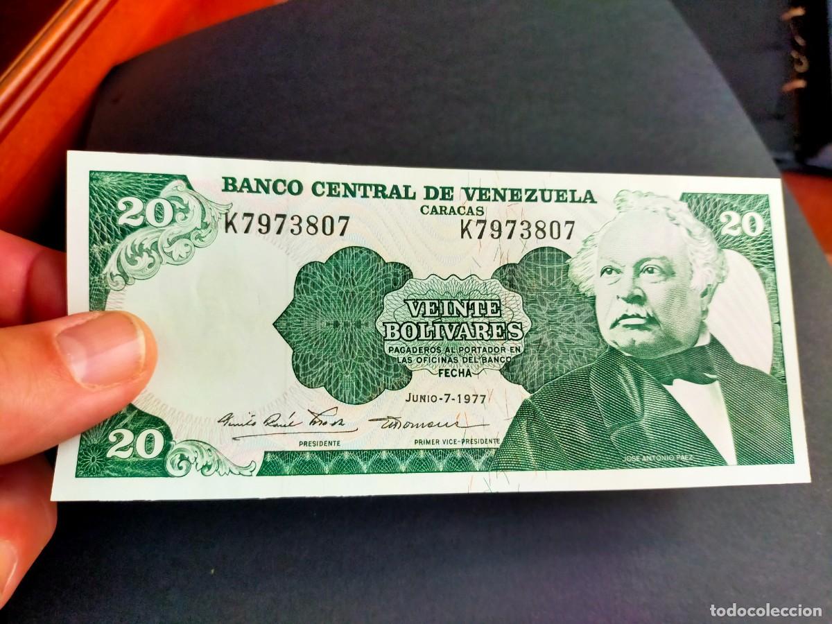 Billetes extranjeros: BILLETE DE 20 VEINTE BOLIVARES JUNIO 7 1977 BANCO CENTRAL VENEZUELA EXCELENTE CONSERVACION