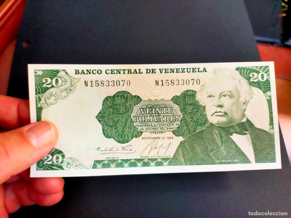 Billetes extranjeros: BILLETE DE 20 VEINTE BOLIVARES SEPTIEMBRE 25 1984 BANCO CENTRAL VENEZUELA EXCELENTE CONSERVACION