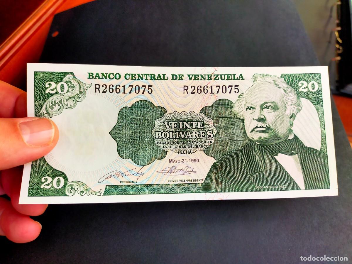 Billetes extranjeros: BILLETE DE 20 VEINTE BOLIVARES MAYO 31 1990 BANCO CENTRAL VENEZUELA EXCELENTE CONSERVACION