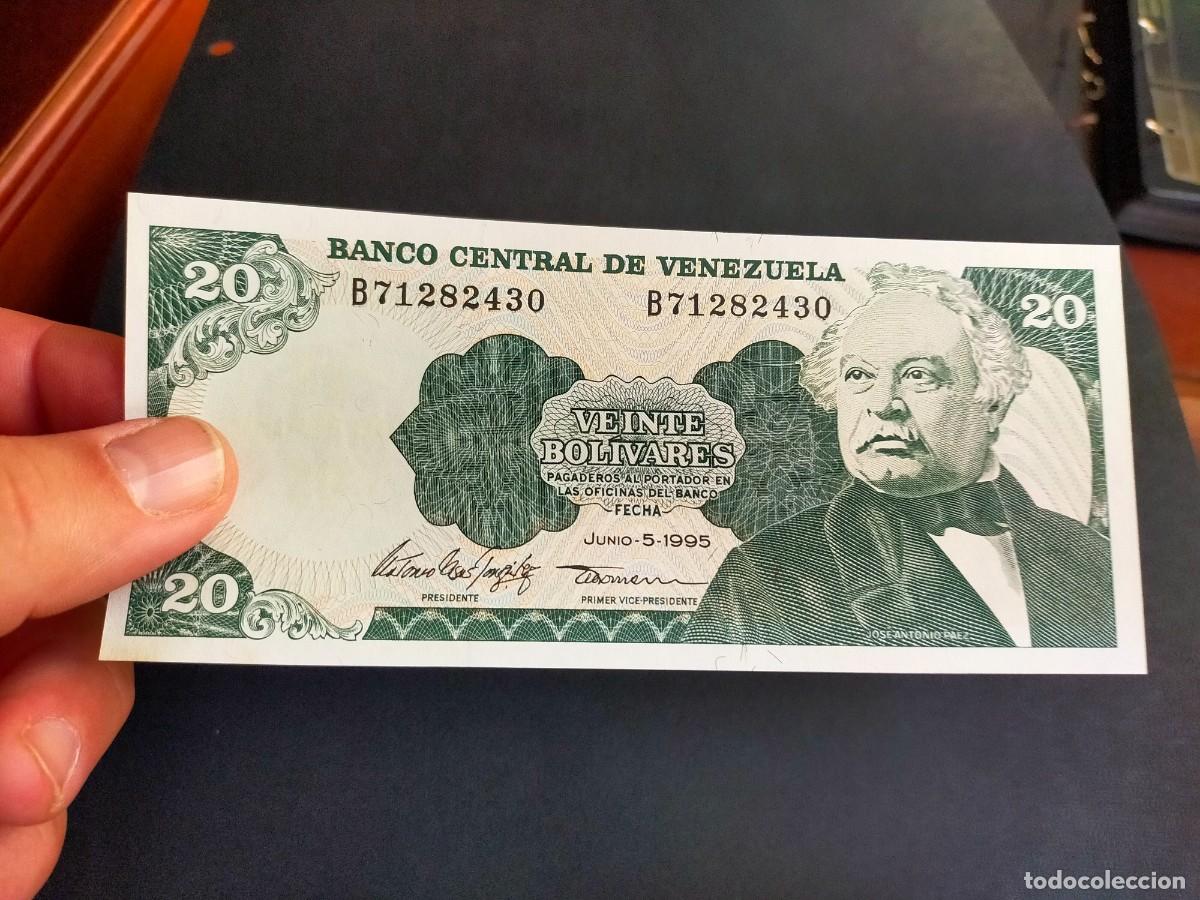 Billetes extranjeros: BILLETE DE 20 VEINTE BOLIVARES JUNIO 5 1995 BANCO CENTRAL VENEZUELA EXCELENTE CONSERVACION