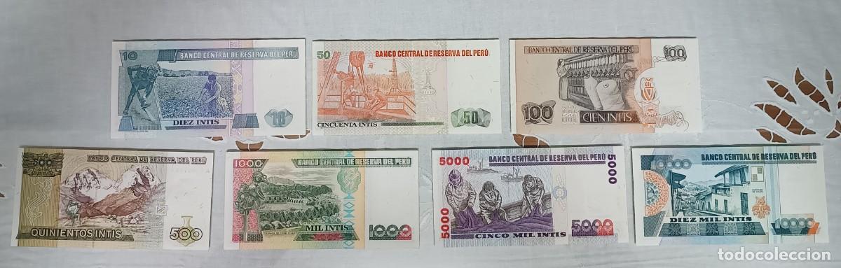 Billetes extranjeros: Set 7 Billetes Per&uacute; Intis 87/88 UNC - Foto 2