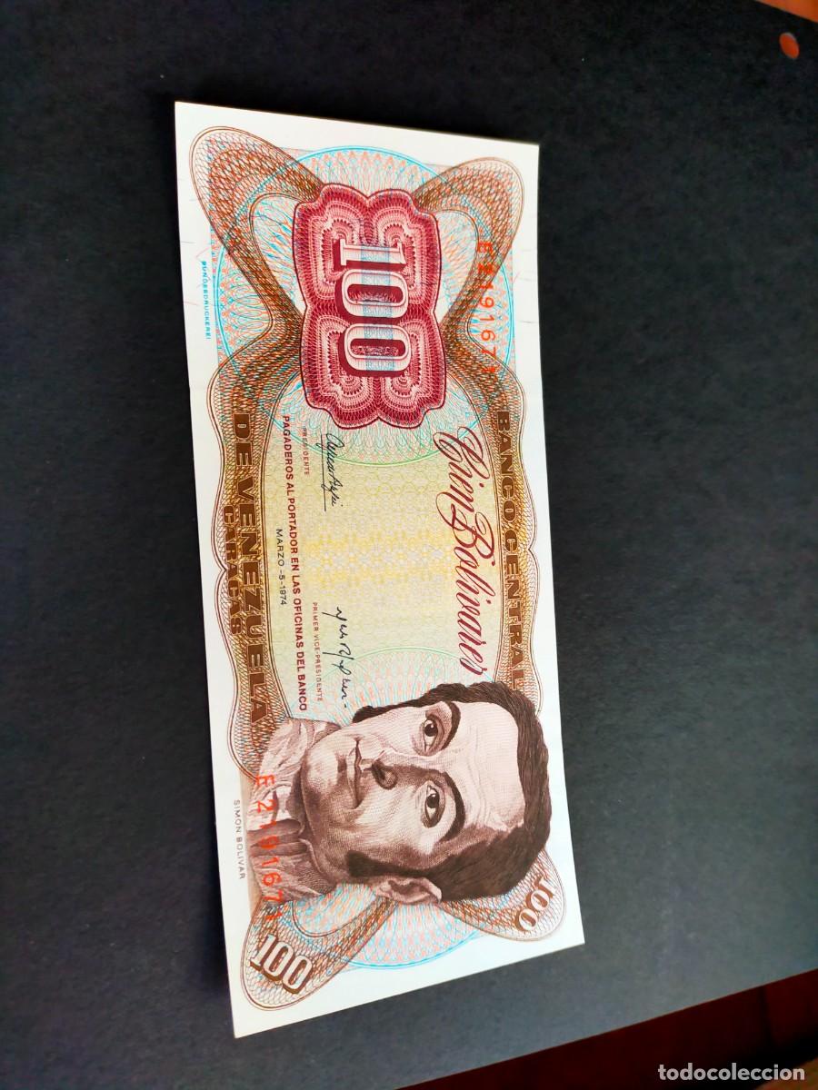 Billetes extranjeros: BILLETE DE 100 CIEN BOLIVARES MARZO 5 1974 BANCO CENTRAL VENEZUELA EXCELENTE CONSERVACION