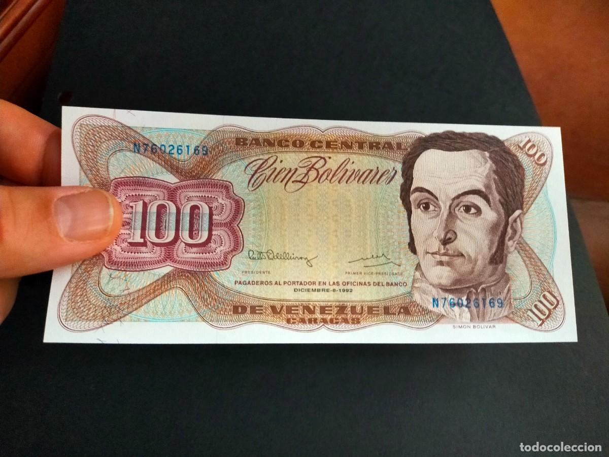 Billetes extranjeros: BILLETE DE 100 CIEN BOLIVARES DICIEMBRE 8 1992 BANCO CENTRAL VENEZUELA EXCELENTE CONSERVACION
