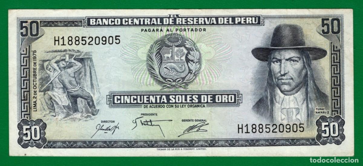 Billetes extranjeros: Billete Per&uacute; 50 Soles Oro 02/10/75 XF