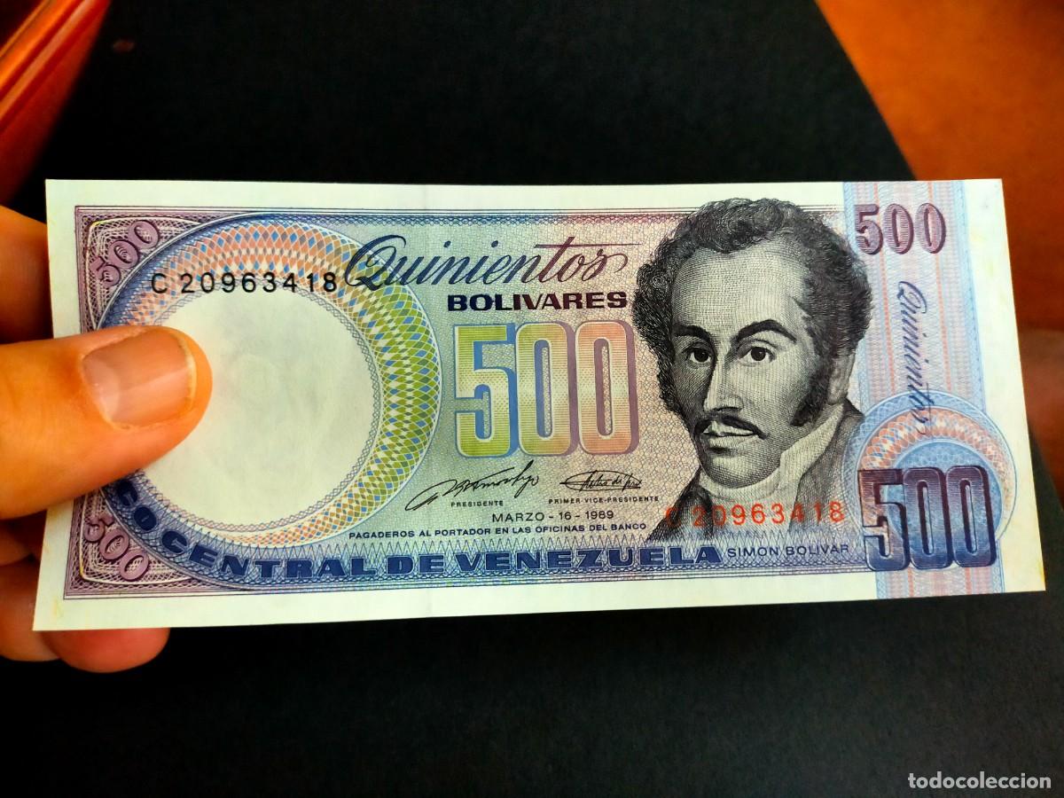 Billetes extranjeros: BILLETE DE 500 QUINIENTOS BOLIVARES MARZO 16 1989 BANCO CENTRAL VENEZUELA EXCELENTE CONSERVACION