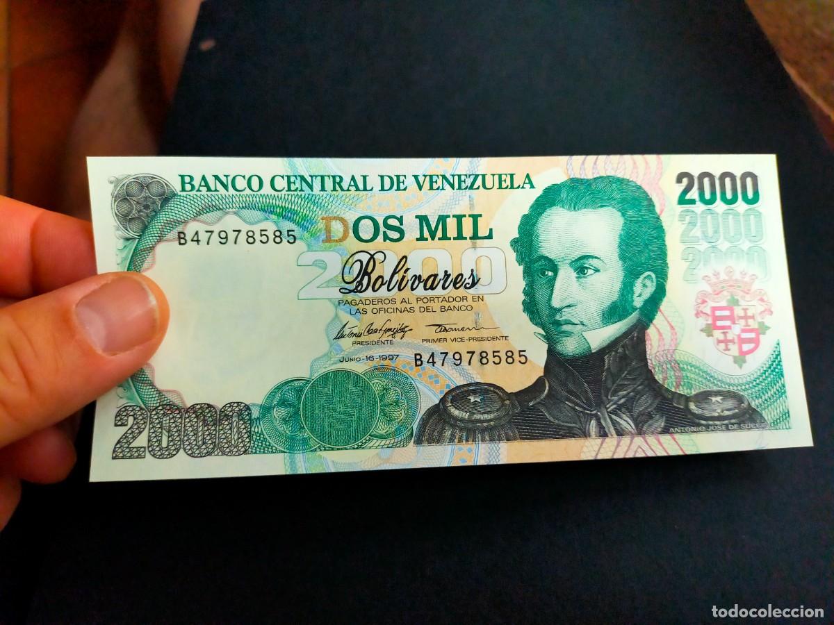 Billetes extranjeros: BILLETE DE 2000 DOS MIL BOLIVARES JUNIO 16 1997 BANCO CENTRAL VENEZUELA EXCELENTE CONSERVACION