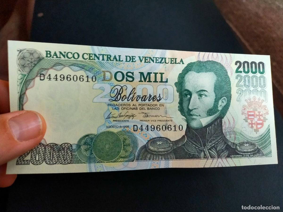 Billetes extranjeros: BILLETE DE 2000 DOS MIL BOLIVARES AGOSTO 6 1998 BANCO CENTRAL VENEZUELA EXCELENTE CONSERVACION