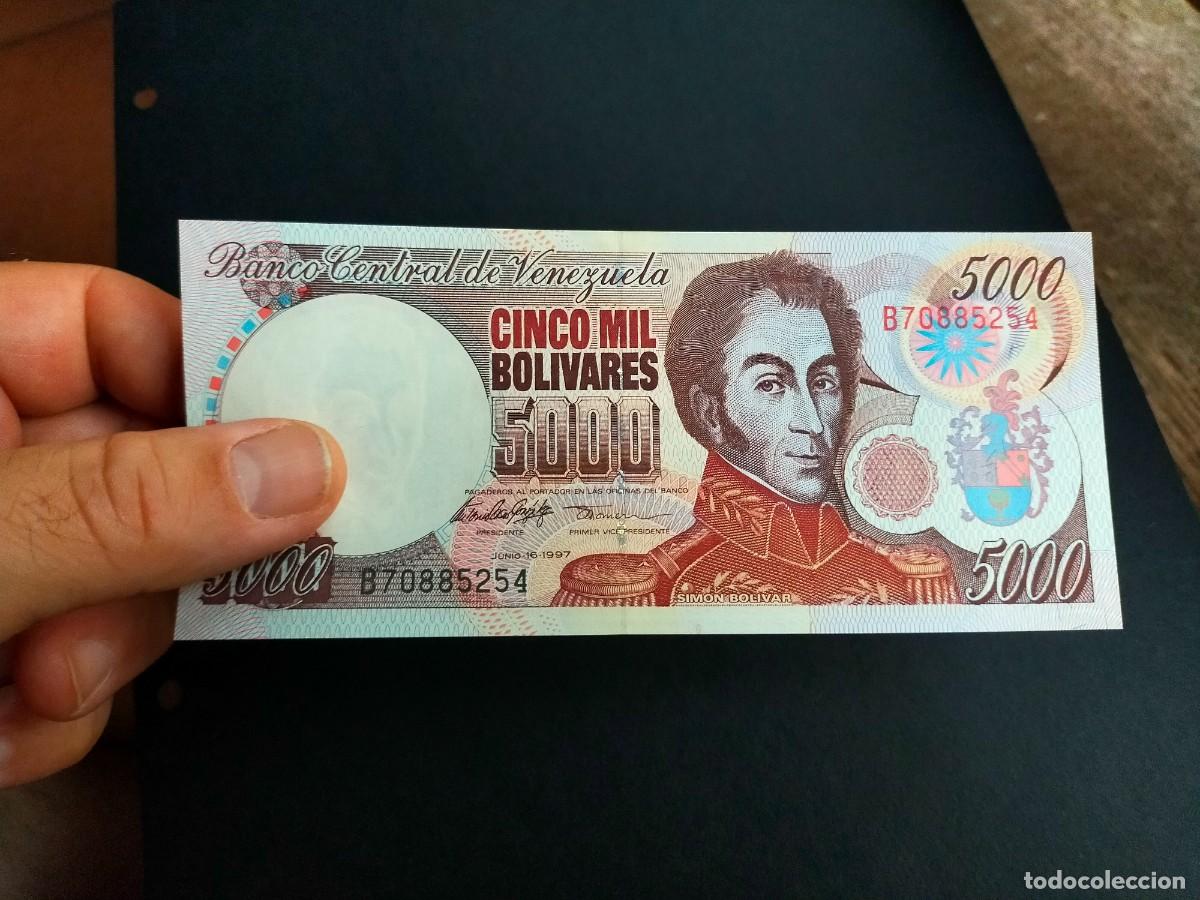 Billetes extranjeros: BILLETE DE 5000 CINCO MIL BOLIVARES JUNIO 16 1997 BANCO CENTRAL VENEZUELA EXCELENTE CONSERVACION