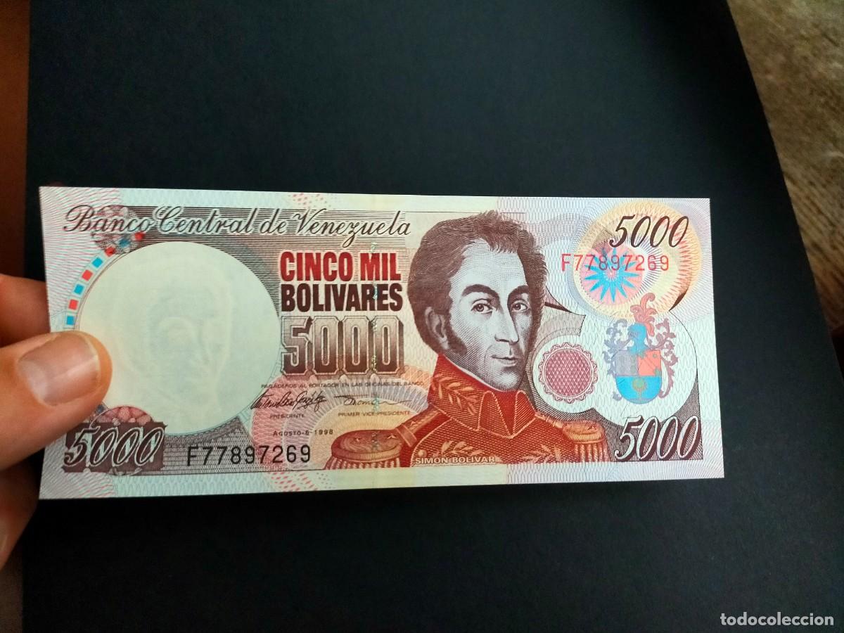 Billetes extranjeros: BILLETE DE 5000 CINCO MIL BOLIVARES AGOSTO 6 1998 BANCO CENTRAL VENEZUELA EXCELENTE CONSERVACION