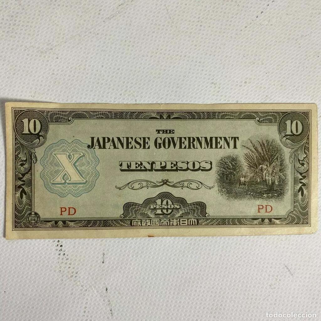 Billetes extranjeros: Billete 10 pesos japoneses