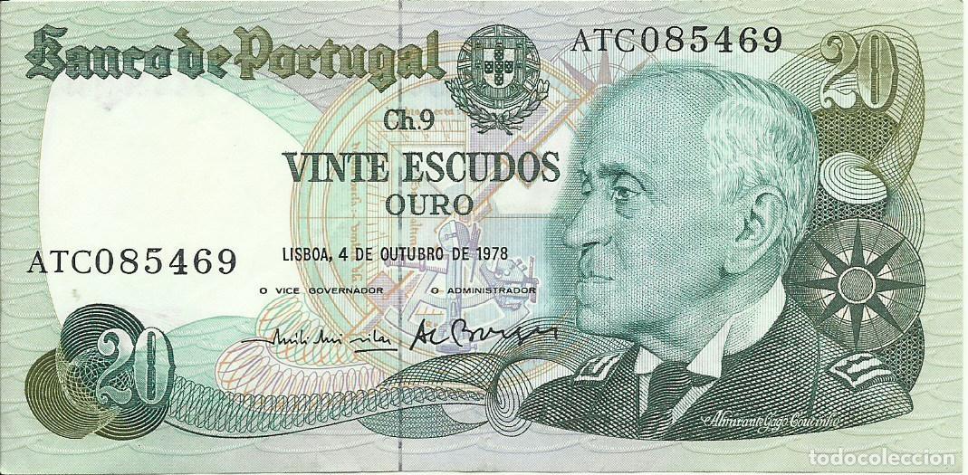 International Banknotes: PORTUGAL - 20 ESCUDOS OURO - 1978 - ALMIR. GAGO COUTINHO - FOTOS