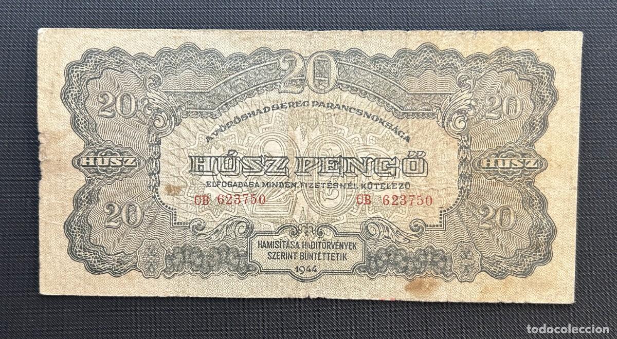 Billetes extranjeros: 20 PENGO 1944 HUNGRIA. P #M6B