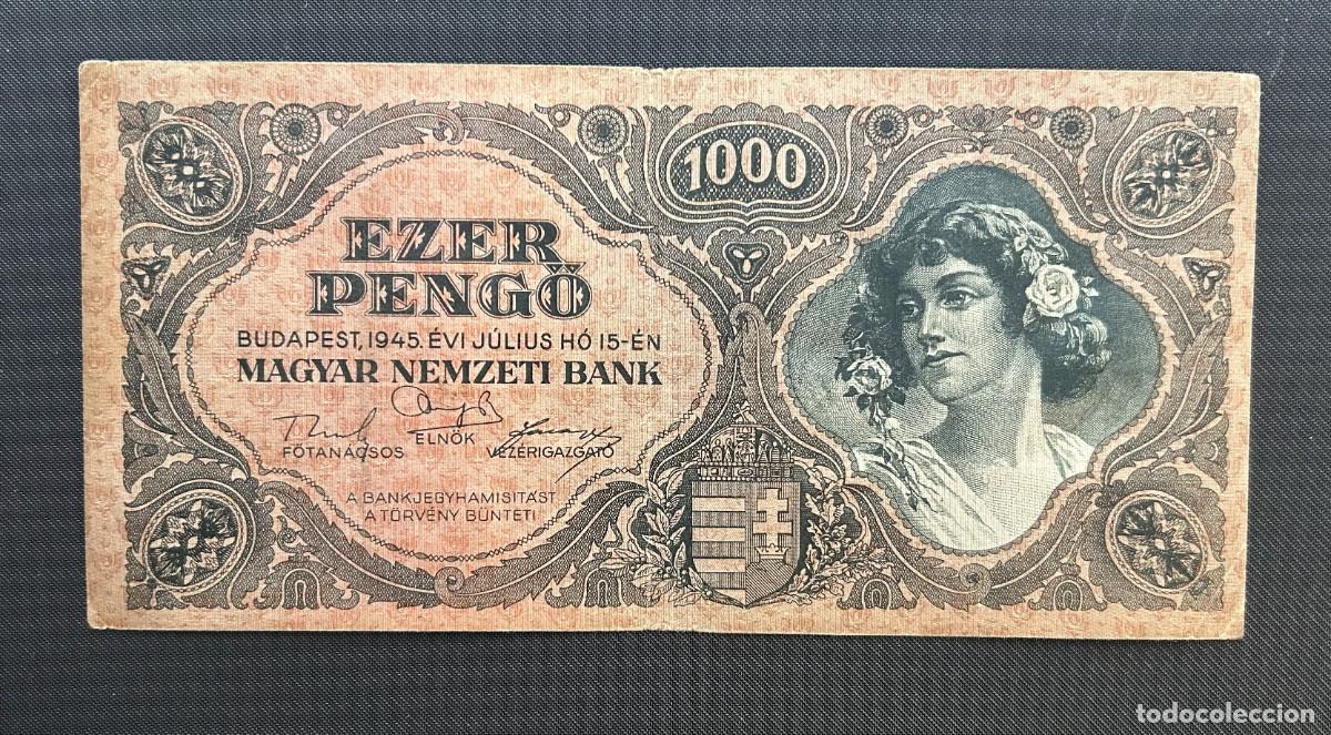 Billetes extranjeros: 1000 PENGO 1945 HUNGRIA. P #118A