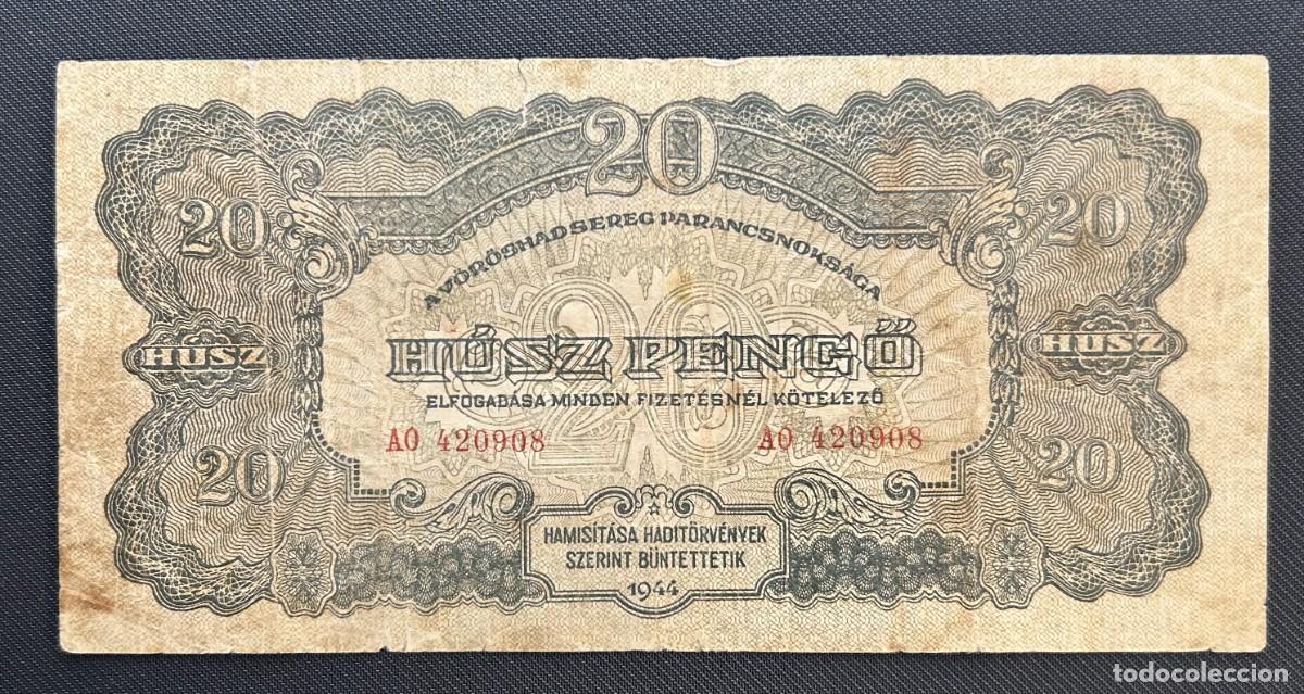 Billetes extranjeros: 20 PENGO 1944 HUNGRIA. P #M6B