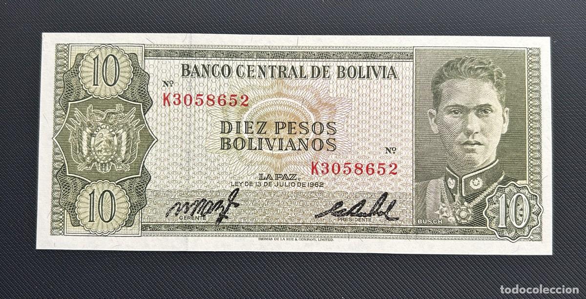 Billetes extranjeros: 10 PESOS BOLIVIANOS 1962-1981. P# 154A. SC / UNC