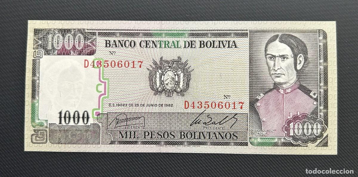 Billetes extranjeros: 1000 PESOS BOLIVIANOS 1987 BOLIVIA. P# 167A. SC / UNC