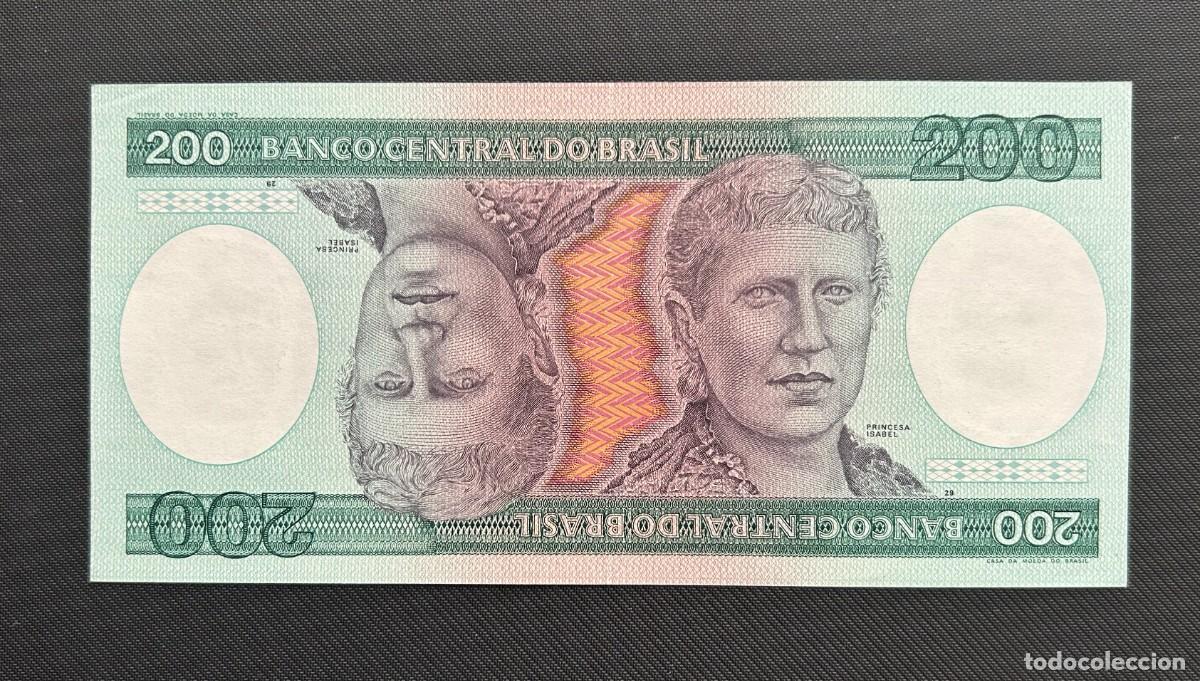 Billetes extranjeros: 200 CRUZEIROS 1984 BRASIL. P# 199B. SC-/AUNC