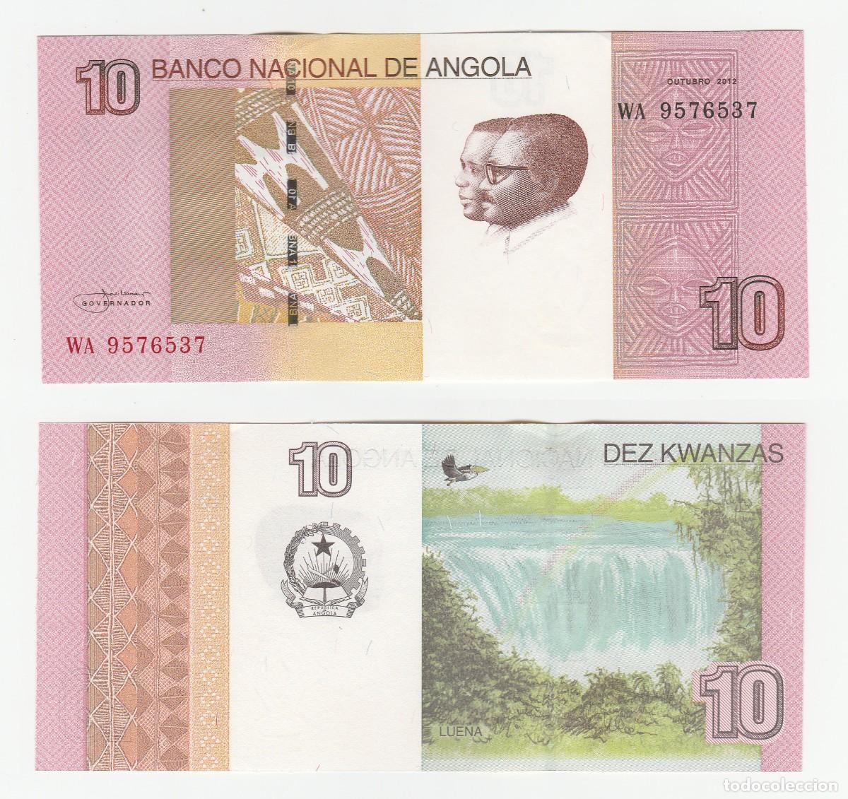 Billetes extranjeros: Angola 10 Kwanzas 2012 n/s WA 9565029 Sin Circular